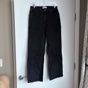 Abercrombie Black 90s Relaxed High Rise Straight Jeans